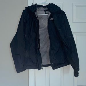 North face black rain jacket size small